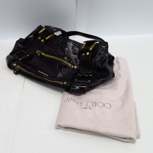 実際に弊社で買取させて頂いたJIMMY CHOO/ジミーチュウ エナメル（レザー ）ハンドバッグの画像 9枚目
