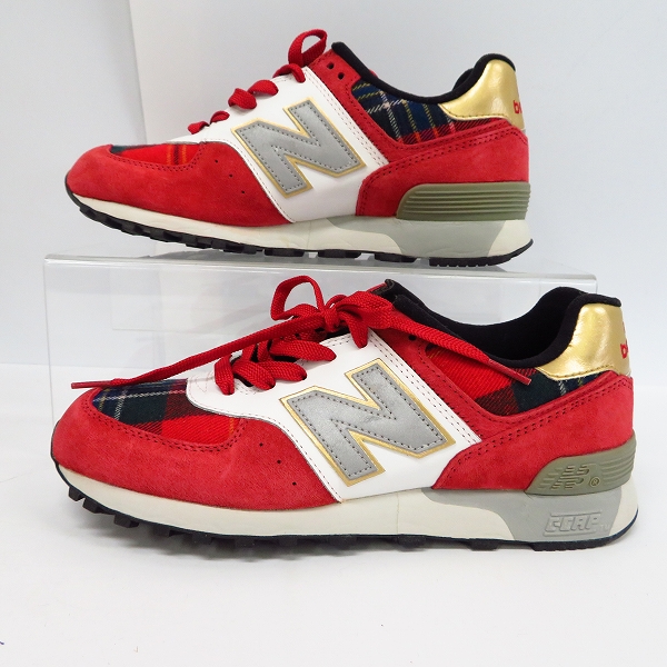 NEW BALANCE/ニューバランス チェック柄/ゴールド切替 スニーカー