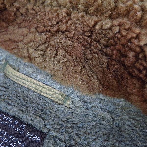 実際に弊社で買取させて頂いたSUGAR CANE/シュガーケーン B-15 フライトジャケット 38の画像 3枚目