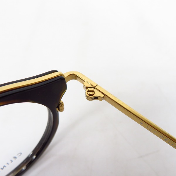 実際に弊社で買取させて頂いたCELINE/セリーヌ 眼鏡/メガネフレーム ブラウンデミ×ゴールド CL-50001U/Col.052の画像 5枚目