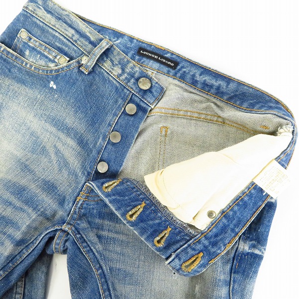 実際に弊社で買取させて頂いたLOUNGE LIZARD/ラウンジリザード ダメージ加工 スリム デニムパンツ/2の画像 2枚目