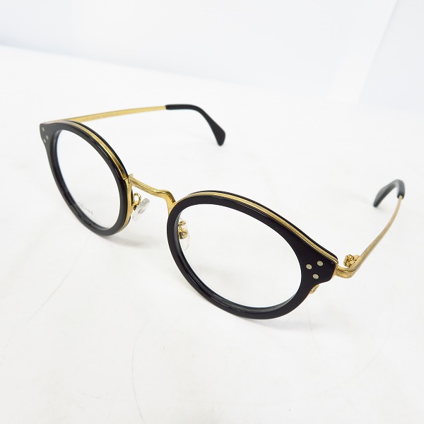 実際に弊社で買取させて頂いたCELINE/セリーヌ 眼鏡/メガネフレーム ブラック×ゴールド CL-50001U/Col.001