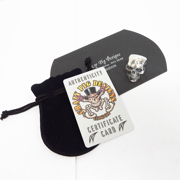 実際に弊社で買取させて頂いた【ギャラ付】CRAZY PIG/クレイジーピッグ LIVE SKULL/ライブスカル リング #989/18号の画像 8枚目