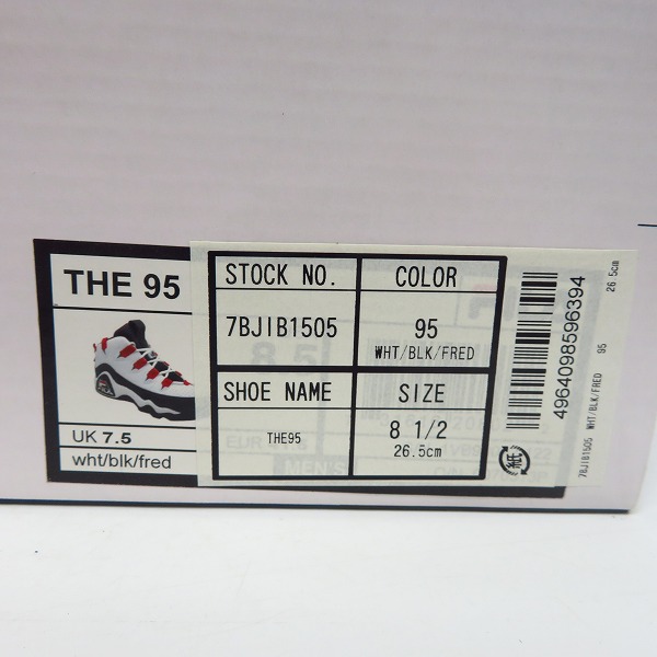 実際に弊社で買取させて頂いたFILA/フィラ THE 95 RETRO Grant Hill スニーカー バスケットシューズ 1VB90072-122/US8.5の画像 9枚目