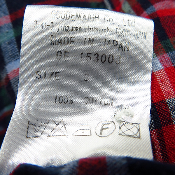 実際に弊社で買取させて頂いたGOOD ENOUGH/グッドイナフ チェックシャツ レッド/Sの画像 4枚目