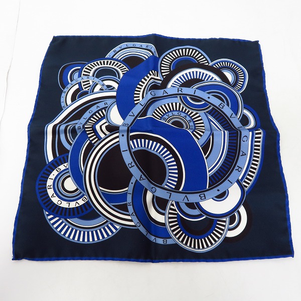 実際に弊社で買取させて頂いた【未使用】BVLGARI/ブルガリ シルク混 総柄 ハンカチ/スカーフ 