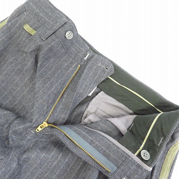 実際に弊社で買取させて頂いたHEAD PORTER PLUS/ヘッドポータープラス ライン ウールストライプ スラックス/Mの画像 2枚目