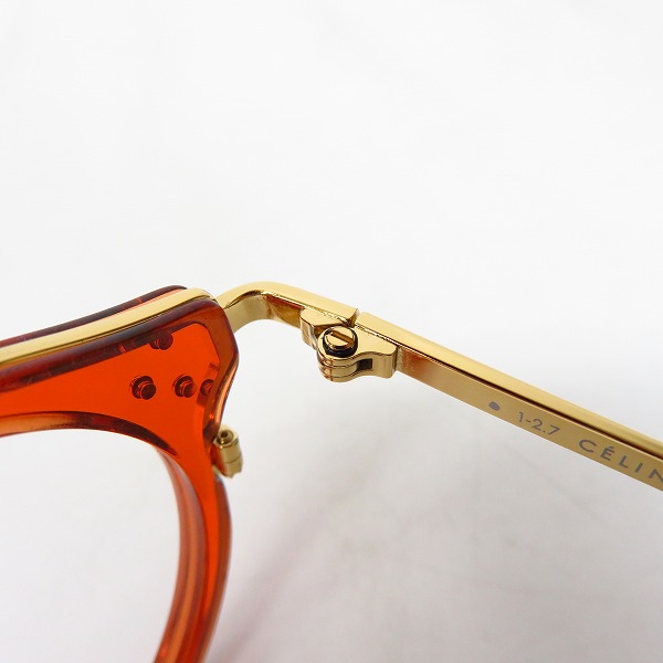 実際に弊社で買取させて頂いたCELINE/セリーヌ 眼鏡/メガネフレーム オレンジ系×ゴールド CL-50001U/Col.042の画像 5枚目