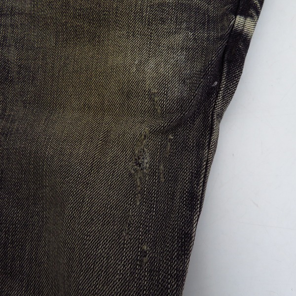 実際に弊社で買取させて頂いたLOUNGE LIZARD/ラウンジリザード ダメージ加工 スリム ブラックデニムパンツ/2の画像 7枚目