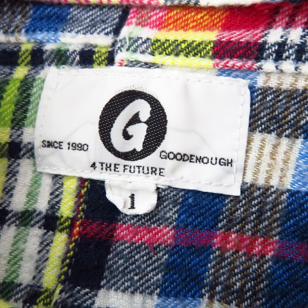 実際に弊社で買取させて頂いたGOODENOUGH/グッドイナフ チェック柄 ワークシャツ/1の画像 2枚目
