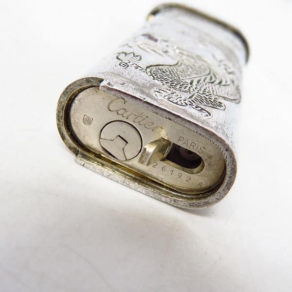 実際に弊社で買取させて頂いたCartier/カルティエ シルバー製　ダイヤセット 彫刻 ライターの画像 3枚目