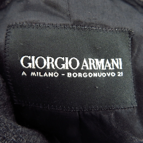 実際に弊社で買取させて頂いたGIORGIO ARMANI/ジョルジオ・アルマーニ メルトン ウールロングコート/48の画像 2枚目