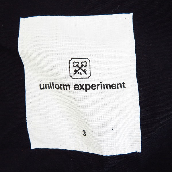 実際に弊社で買取させて頂いたuniform experiment/ユニフォームエクスペリメント STAND COLLAR COAT ブラック UE-189055/3の画像 2枚目