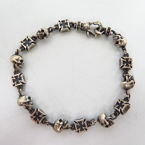 実際に弊社で買取させて頂いたDEAL DESIGN/ディールデザイン スカルス アイアンクロス ブレスレット