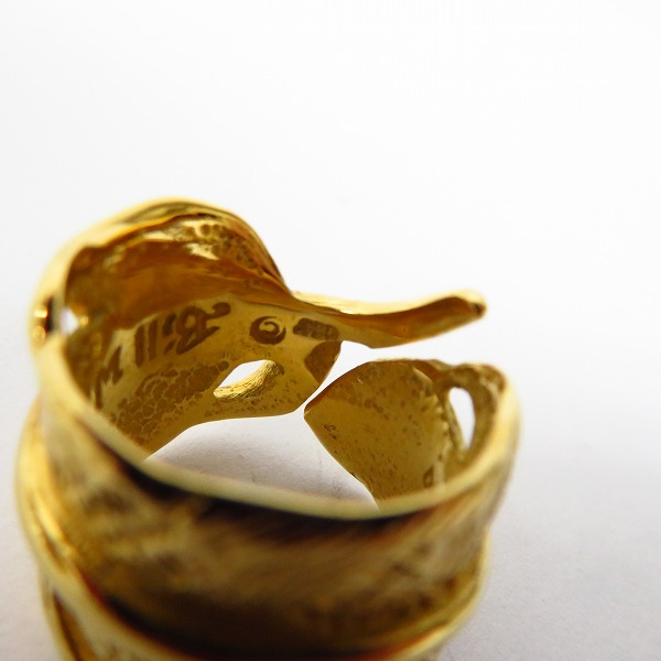 実際に弊社で買取させて頂いたBWL/ビルウォールレザー グラフィティーゴールドフェザーリング/12～13号の画像 6枚目