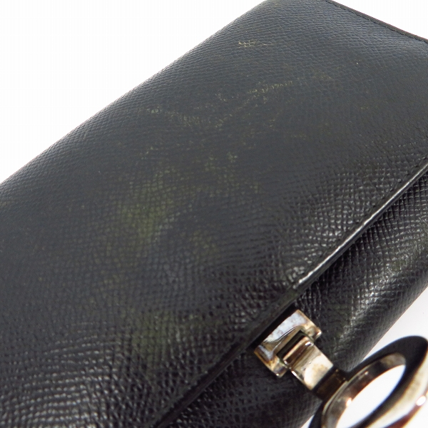 実際に弊社で買取させて頂いたBVLGARI/ブルガリ レザー 二つ折り 長財布/ロングウォレット ブラックの画像 8枚目