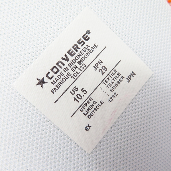 実際に弊社で買取させて頂いたConverse/コンバース 100th Anniversary Katakana Orange/100周年 カタカナ チャックテイラー 1CL133/29の画像 5枚目