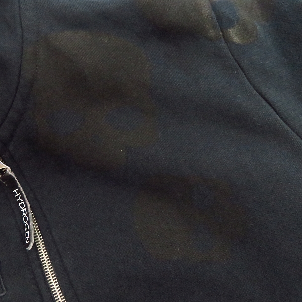 実際に弊社で買取させて頂いたHYDROGEN/ハイドロゲン ロゴ/スカル刺繍 ダメージ加工 スウェットジップパーカー/Sの画像 7枚目
