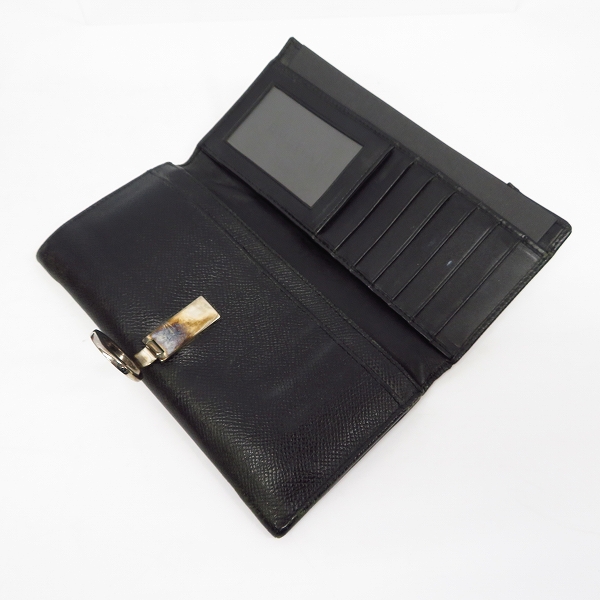 実際に弊社で買取させて頂いたBVLGARI/ブルガリ レザー 二つ折り 長財布/ロングウォレット ブラックの画像 3枚目