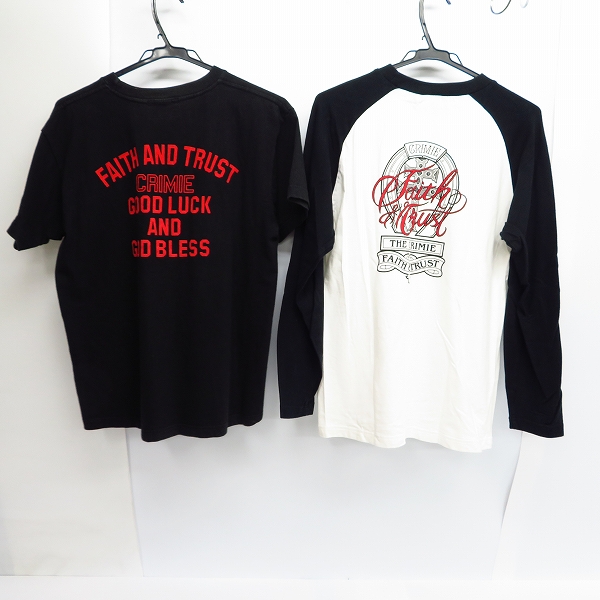 実際に弊社で買取させて頂いたCRIMIE/クライミー 胸ポケット プリント Tシャツ/ロングスリーブ カットソー/M/L 2点セットの画像 1枚目