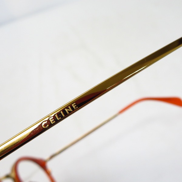 実際に弊社で買取させて頂いたCELINE/セリーヌ 眼鏡/メガネフレーム オレンジ系×ゴールド CL-50001U/Col.042の画像 6枚目