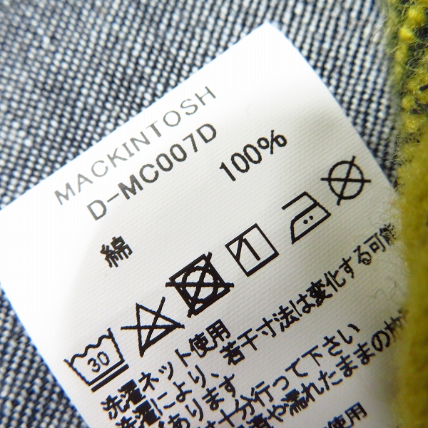 実際に弊社で買取させて頂いたMACKINTOSH/マッキントッシュ 19SS デニム フーデッドコート/N401/40の画像 6枚目