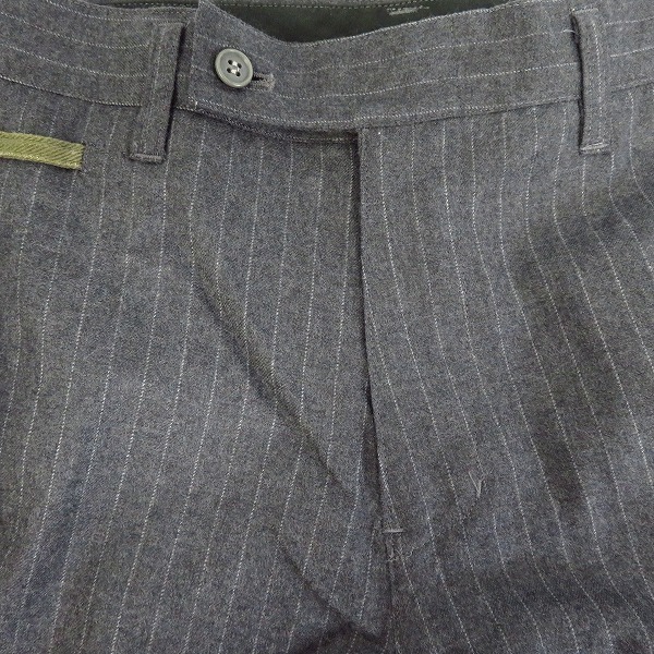 実際に弊社で買取させて頂いたHEAD PORTER PLUS/ヘッドポータープラス ライン ウールストライプ スラックス/Mの画像 6枚目