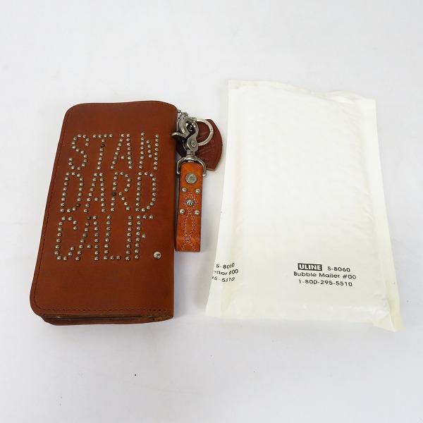 実際に弊社で買取させて頂いたHTC/エイチティーシー スタッズ レザーロングウォレット/長財布 ブラウンの画像 9枚目