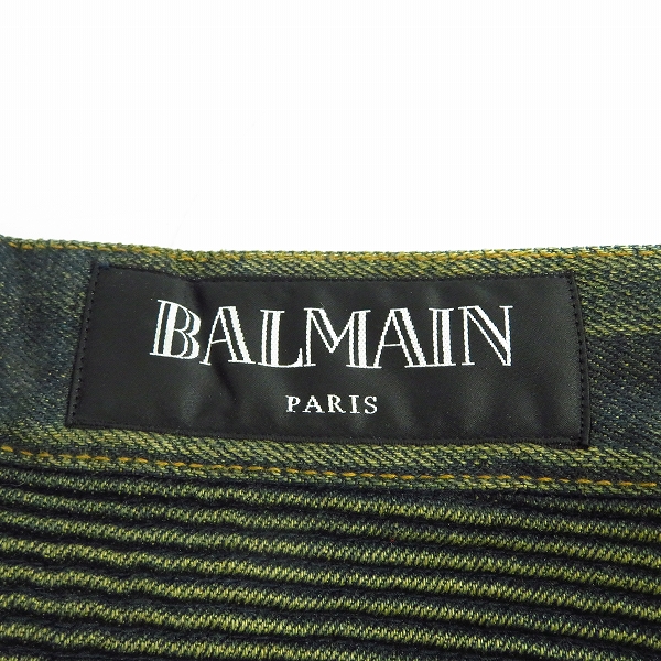 実際に弊社で買取させて頂いたBALMAIN/バルマン 15SS ウォッシュ/ダメージ加工 バイカー デニムパンツ S5HT500C162/29の画像 3枚目