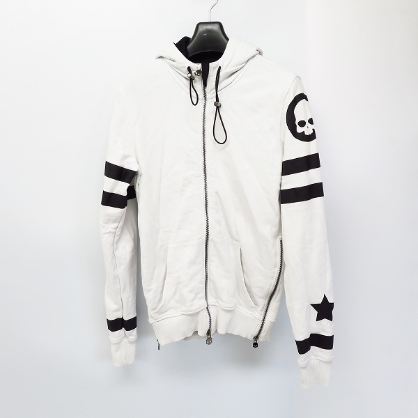 実際に弊社で買取させて頂いたHYDROGEN/ハイドロゲン サイドジップ スカル/スター プリントパーカー XS