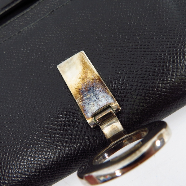 実際に弊社で買取させて頂いたBVLGARI/ブルガリ レザー 二つ折り 長財布/ロングウォレット ブラックの画像 6枚目