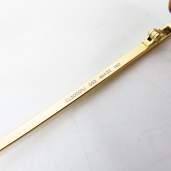 実際に弊社で買取させて頂いたCELINE/セリーヌ 眼鏡/メガネフレーム ブラウンデミ×ゴールド CL-50001U/Col.053の画像 3枚目