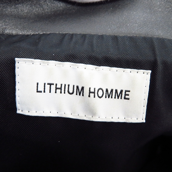 実際に弊社で買取させて頂いたLITHIUM HOMME/リチウムオム ラムレザー ダブルライダースジャケット LH22-0226 44の画像 2枚目