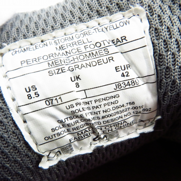 実際に弊社で買取させて頂いたMERRELL/メレル CHAMELEON II STORM GTX XCR J83489 US8.5の画像 4枚目