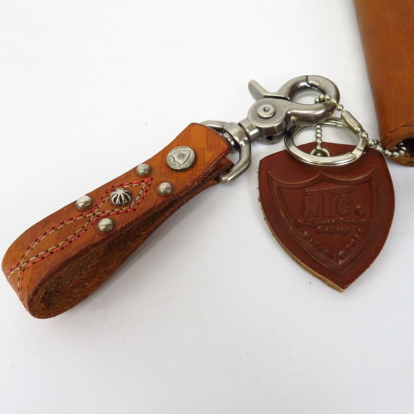 実際に弊社で買取させて頂いたHTC/エイチティーシー スタッズ レザーロングウォレット/長財布 ブラウンの画像 8枚目