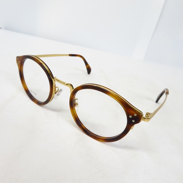 実際に弊社で買取させて頂いたCELINE/セリーヌ 眼鏡/メガネフレーム ブラウンデミ×ゴールド CL-50001U/Col.053