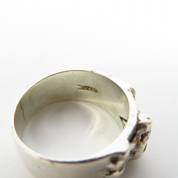 実際に弊社で買取させて頂いたCRAZY PIG/クレイジーピッグ SKULL&CROSS BINE/スカル＆クロス バイン リング #346 14号の画像 6枚目