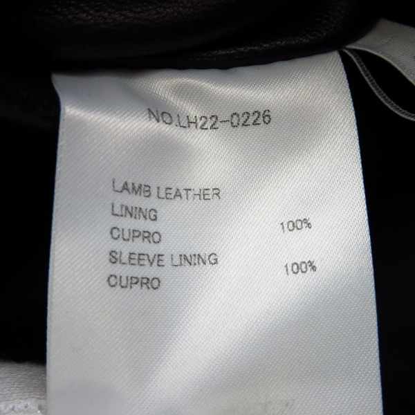 実際に弊社で買取させて頂いたLITHIUM HOMME/リチウムオム ラムレザー ダブルライダースジャケット LH22-0226 44の画像 4枚目
