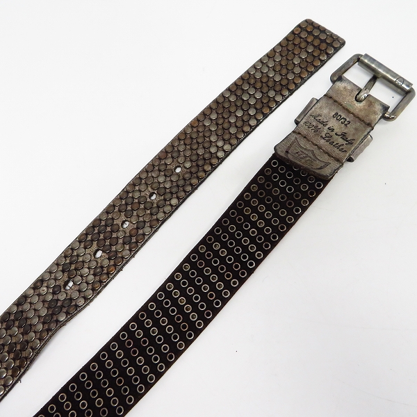 実際に弊社で買取させて頂いたHTC/エイチティーシー 6連スタッズレザーベルト 80/32の画像 1枚目
