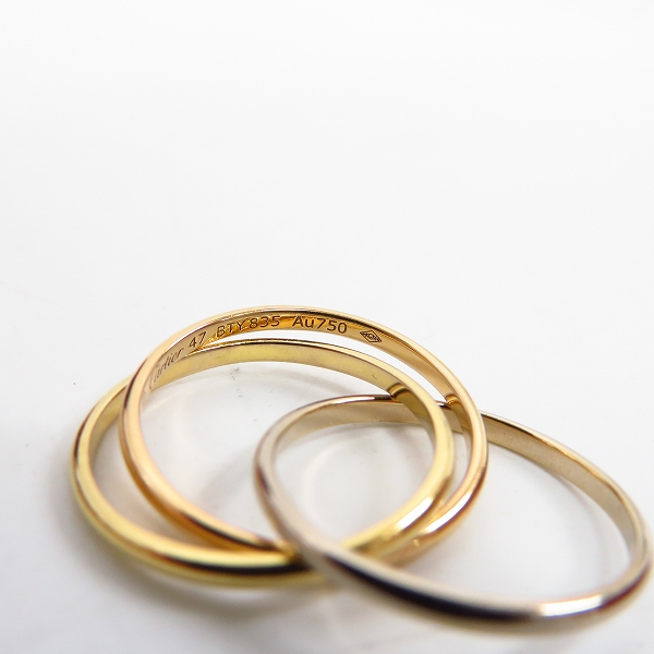 実際に弊社で買取させて頂いた【証明書付き】Cartier/カルティエ トリニティリング K18 7号の画像 4枚目