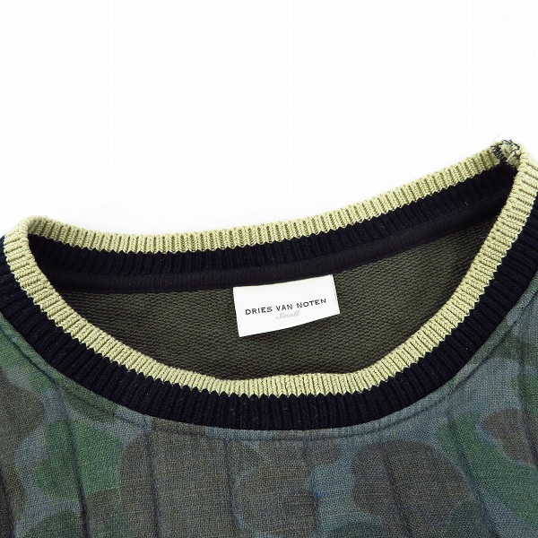 実際に弊社で買取させて頂いたDRIES VAN NOTEN/ドリス ヴァン ノッテン 切り替え長袖トレーナー/カモ Sの画像 4枚目