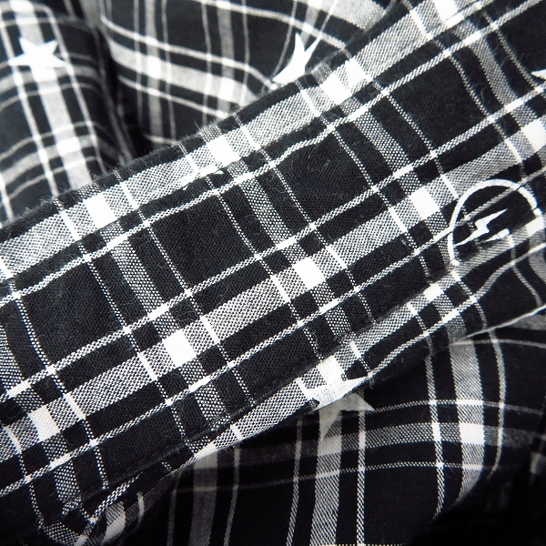 実際に弊社で買取させて頂いたuniform experiment/ユニフォームエクスペリメント ボタンダウン チェックシャツ 星 スター ブラック/4の画像 5枚目
