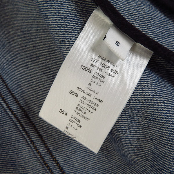 実際に弊社で買取させて頂いたGIVENCHY/ジバンシィ バックロゴ ダメージ加工 デニムジャケット/Gジャン/17F 1006 469/Sの画像 4枚目