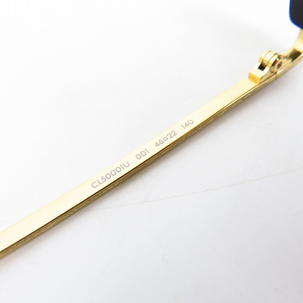 実際に弊社で買取させて頂いたCELINE/セリーヌ 眼鏡/メガネフレーム ブラック×ゴールド CL-50001U/Col.001の画像 3枚目