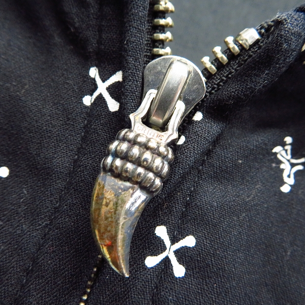 実際に弊社で買取させて頂いたCRIMIE/クライミー スカル総柄 ジップアップ フードジャケット/Mの画像 5枚目