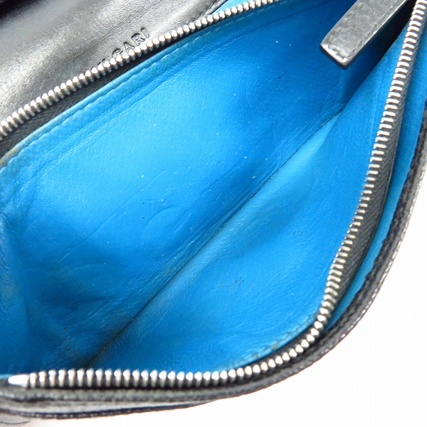 実際に弊社で買取させて頂いたBVLGARI/ブルガリ レザー 二つ折り 長財布/ロングウォレット ブラックの画像 4枚目