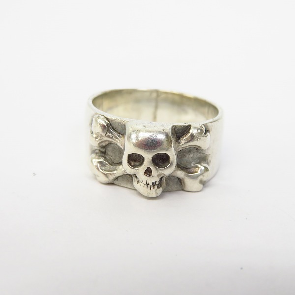 実際に弊社で買取させて頂いたCRAZY PIG/クレイジーピッグ SKULL&CROSS BINE/スカル＆クロス バイン リング #346 14号の画像 1枚目