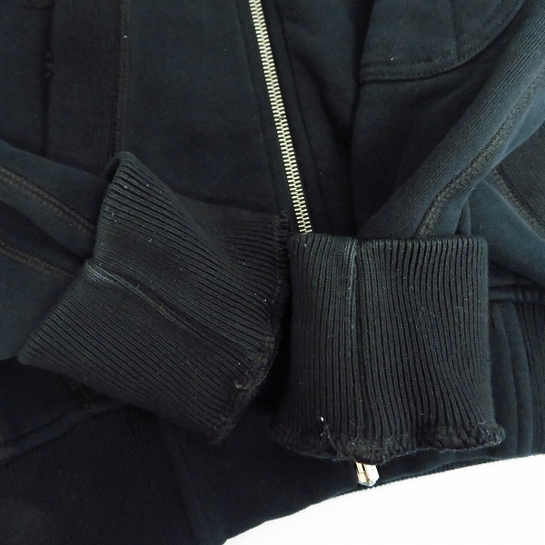 実際に弊社で買取させて頂いたHYDROGEN/ハイドロゲン ロゴ/スカル刺繍 ダメージ加工 スウェットジップパーカー/Sの画像 9枚目