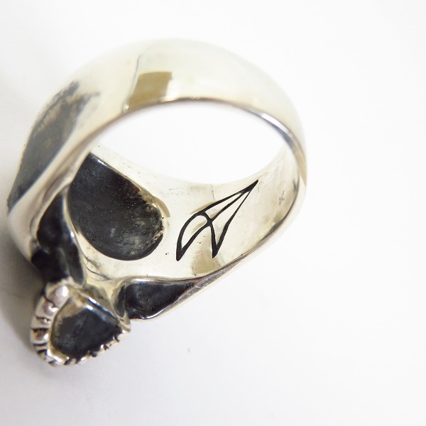 実際に弊社で買取させて頂いたCRAZY PIG/クレイジーピッグ LARGE EVIL SKULL/ラージ エビル スカルリング 16号の画像 4枚目