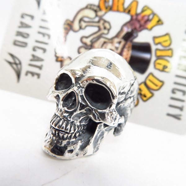実際に弊社で買取させて頂いた【ギャラ付】CRAZY PIG/クレイジーピッグ LIVE SKULL/ライブスカル リング #989/18号
